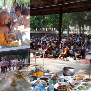 สงกรานต์ปีใหม่ไทย เมื่อวันที่ 16 เมษายน 2561 พุทธศาสนิกชนร่วมกันก่อเจดีย์ทรายและสรงน้ำพระ ณ วัดช้างแทงกระจาด โดยพระครูมนูญสีลสังวร” หรือ “หลวงพ่อแถม สีลสังวโร” พรมน้ำมนต์เพื่อความเป็นมงคลแก่ลูกศิษย์ลูกหา เนื่องในวาระดิถีขึ้นปีใหม่ วันสงกรานต์ ในแบบไทยๆ